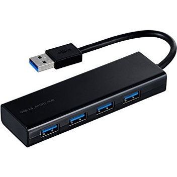 USB3.0ハブ 4ポート スリム ブラック