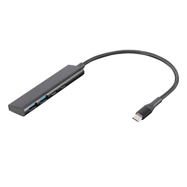 USB3.2 Gen1 Type-C 4ポート Cx2/Ax2 アルミ USBハブ ブラック