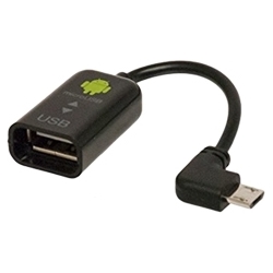 microUSB-USB変換ケーブル L型 10cm ブラック