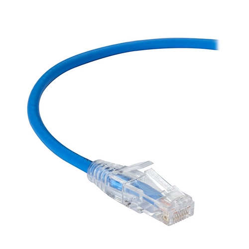 Slim-net CAT6A細径パッチケーブル 28AWG 青 500MHz PVC 4.5m