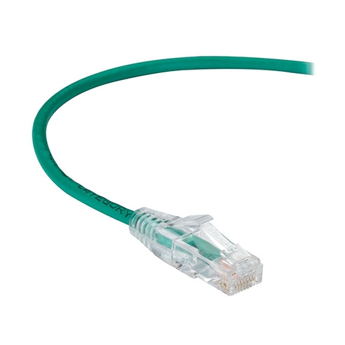 Slim-net CAT6A細径パッチケーブル 28AWG 緑 500MHz PVC 4.5m