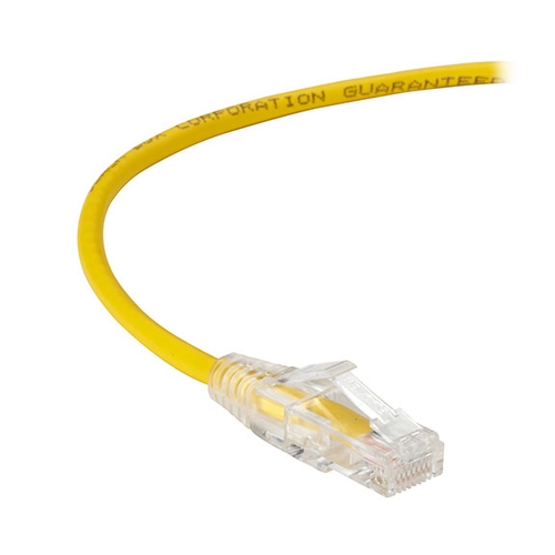 Slim-net CAT6A細径パッチケーブル 28AWG 黄 500MHz PVC 4.5m
