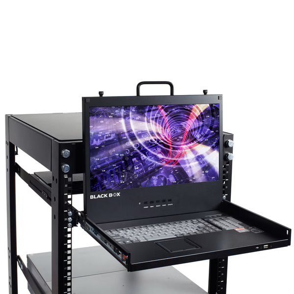 フルHD対応 17.3インチ KVMドロワー DPx1 HDMIx1 VGAx1