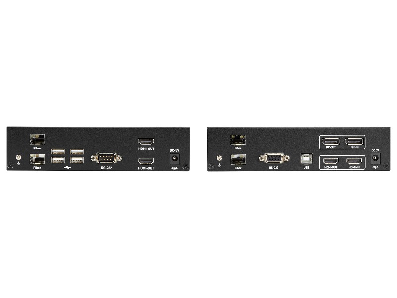 デュアルディスプレイ対応KVMエクステンダーキット(DP/HDMI/USB/光ファイバ/4K対応) (モニタ側 : HDMIx2)
