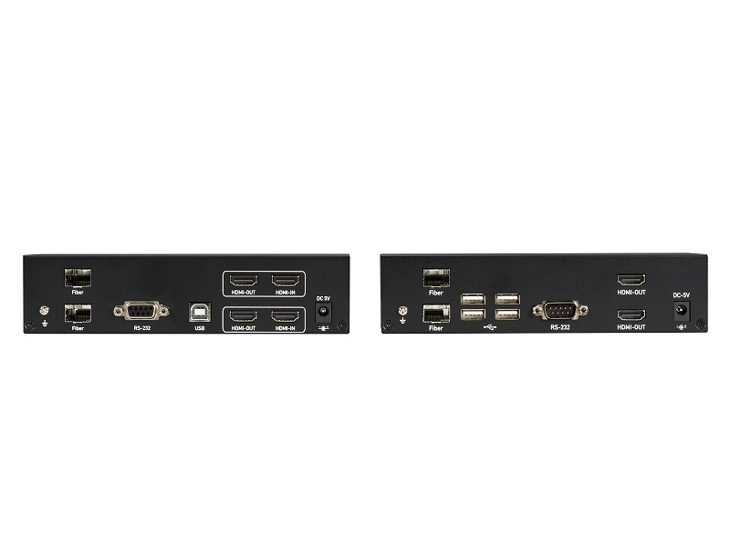 デュアルディスプレイ対応KVMエクステンダーキット (HDMI/USB/光ファイバ/4K対応）