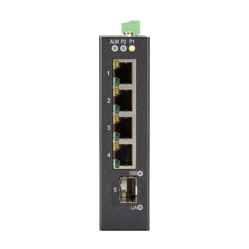 INDRy 産業用スイッチ 4ポート 管理機能なし DC電源 10/100/1000BaseTx4 SFPx1