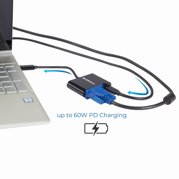 USB-C オス to VGA メス 60W PD 変換 アダプタ