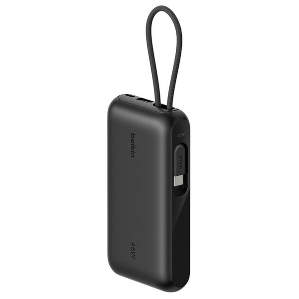 UltraCharge ケーブル内蔵 ディスプレイ付きモバイルバッテリー 10000mAh ブラック