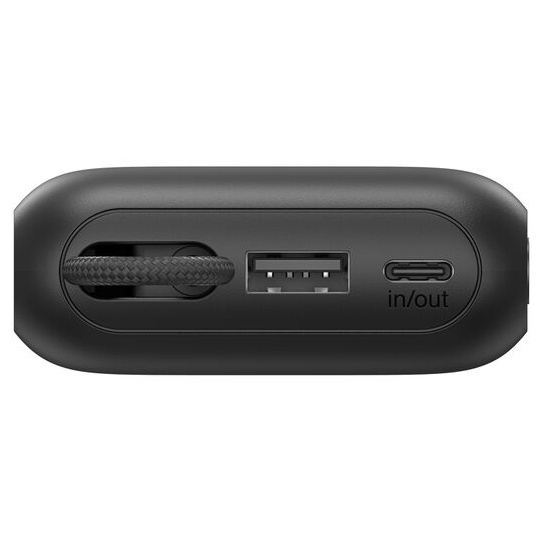 UltraCharge ケーブル内蔵 ディスプレイ付きモバイルバッテリー 10000mAh ブラック