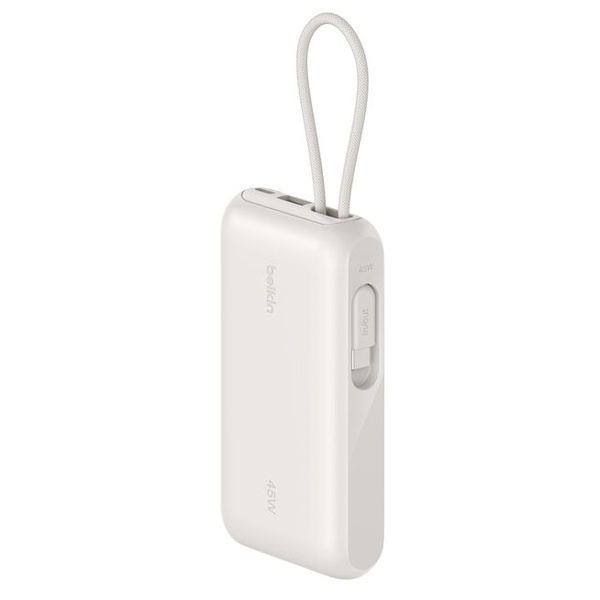 UltraCharge ケーブル内蔵 ディスプレイ付きモバイルバッテリー 10000mAh サンド