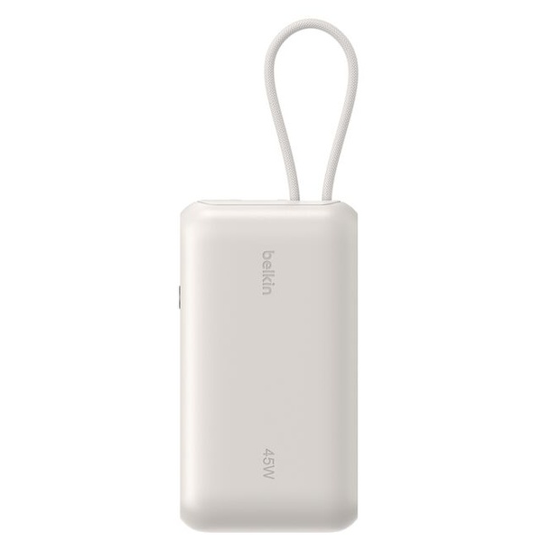 UltraCharge ケーブル内蔵 ディスプレイ付きモバイルバッテリー 10000mAh サンド