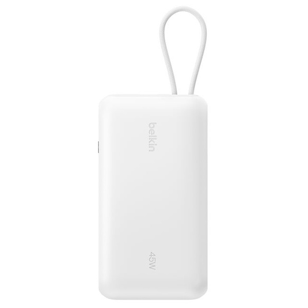 UltraCharge ケーブル内蔵 ディスプレイ付きモバイルバッテリー 20000mAh ホワイト