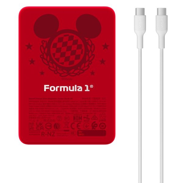BoostCharge ワイヤレスモバイルバッテリー 5000 mAh F1×ミッキーマウス A