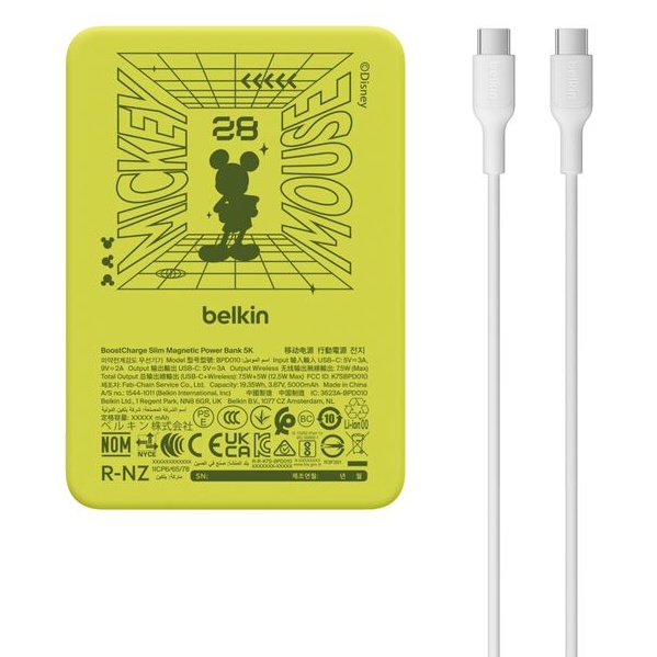 BoostCharge ワイヤレスモバイルバッテリー 5000 mAh ミッキーマウス