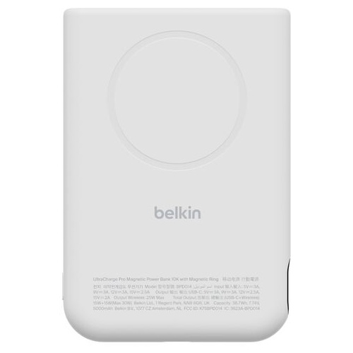 UltraCharge Pro Qi2 モバイルバッテリー マグネットリング付き 10000mAh ホワイト