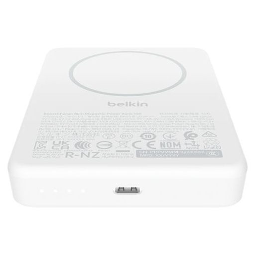 BoostCharge 薄型 マグネット式モバイルバッテリー 10000mAh ホワイト