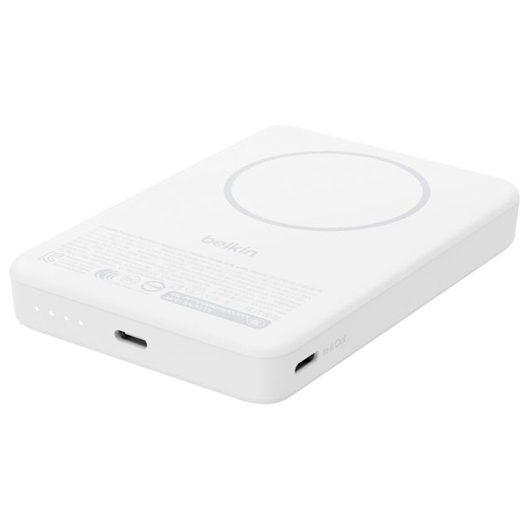 BoostCharge Qi2 薄型 マグネット式モバイルバッテリー スタンド付き 10000mAh ホワイト