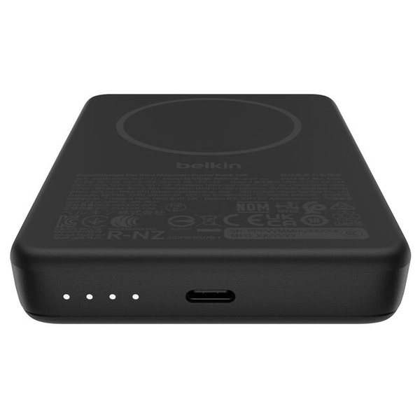 BoostCharge Qi2 薄型 マグネット式モバイルバッテリー マグネットリング付き 10000mAh ブラック