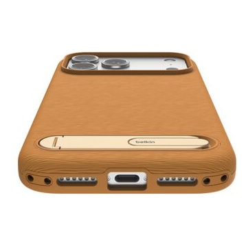 SheerForce iPhone 17 Pro Max用 シリコンケース ギャラリーシリーズ キックスタンド付き ティンバーブラウン