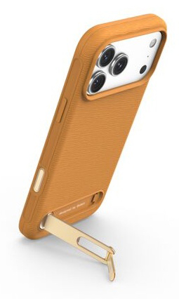 SheerForce iPhone 17 Pro Max用 シリコンケース ギャラリーシリーズ キックスタンド付き ティンバーブラウン