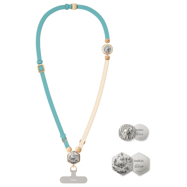 2-in-1 スマートフォン用レザーストラップ（3Dプレート） スティッチ