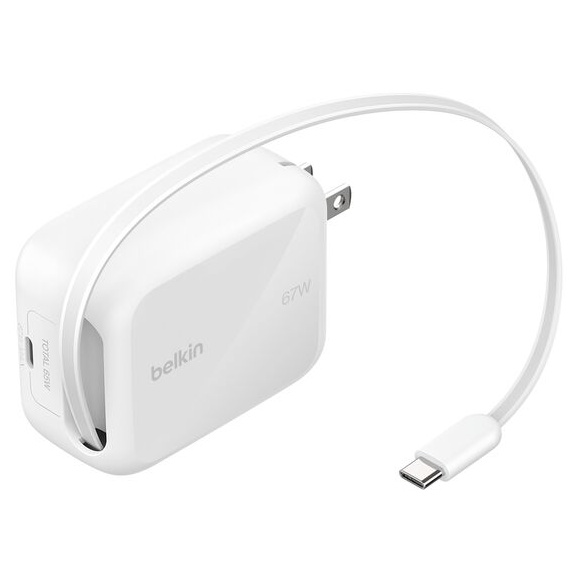 BoostCharge Pro 67W 1ポート 巻き取り式USB-Cケーブル付き GaN充電器