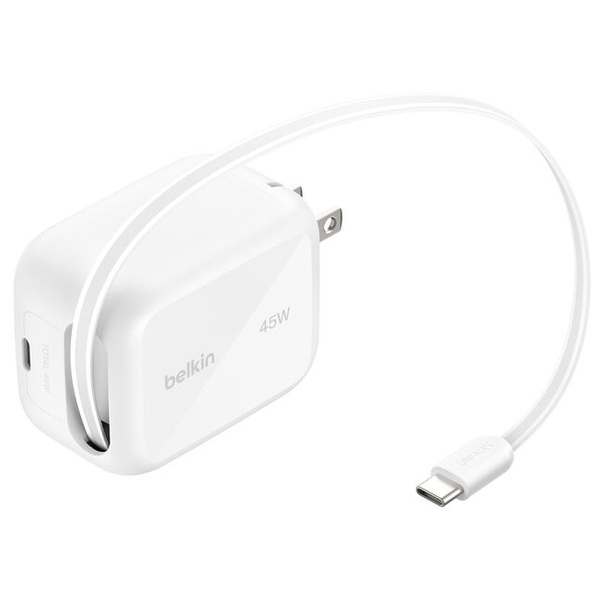 BoostCharge Pro 45W 1ポート 巻き取り式USB-Cケーブル付き 急速充電器