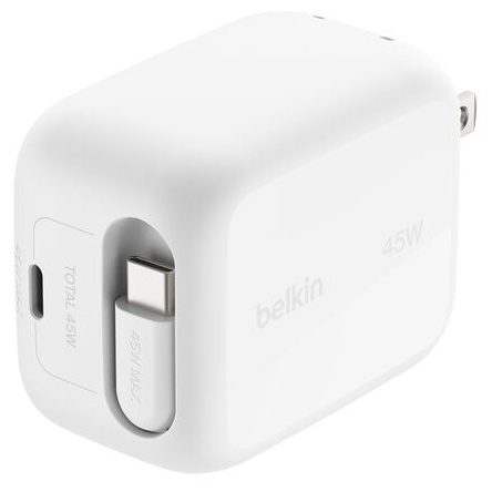 BoostCharge Pro 45W 1ポート 巻き取り式USB-Cケーブル付き 急速充電器