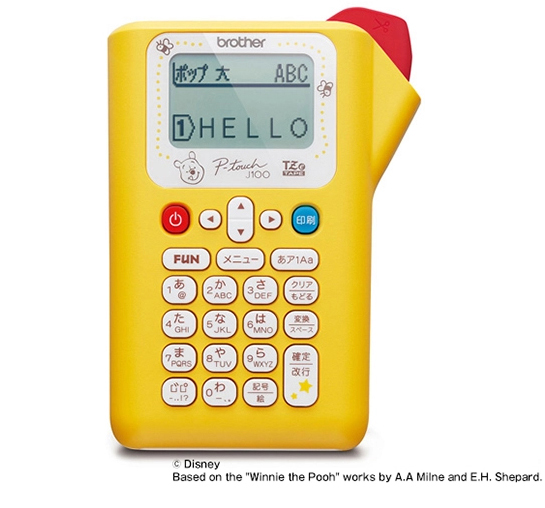 ラベルライター PT-J100 プーさんイエロー
