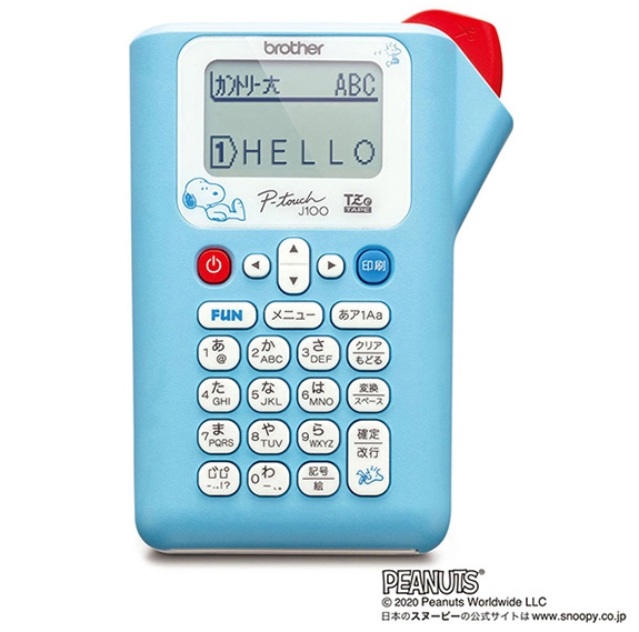 ラベルライター PT-J100 スヌーピーライトブルー