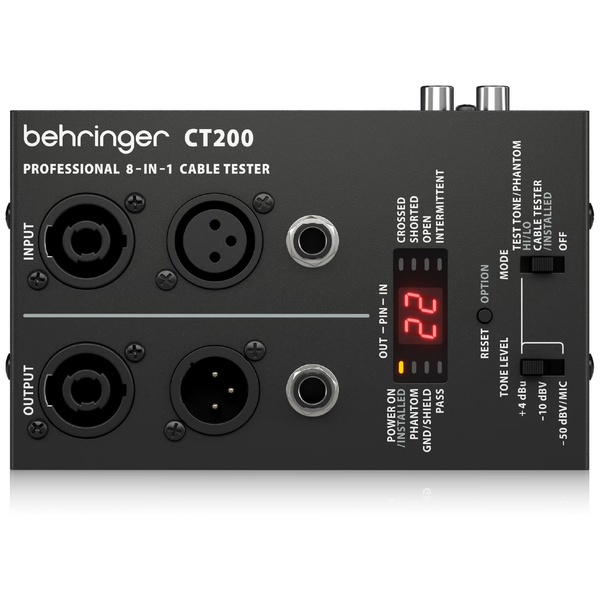 XLR・スピコン・フォーン・RCA・RJ-45・USB・MIDIに対応した3モード搭載8入力ケーブルテスター