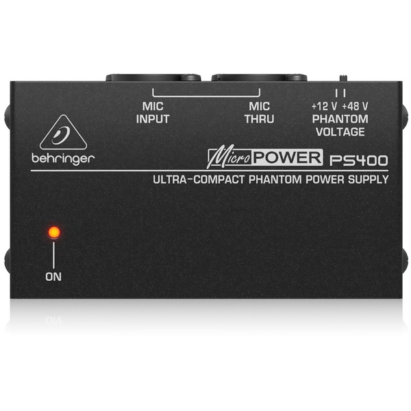 +12V/+48V切替対応の超小型コンデンサーマイク用ファンタム電源供給ユニット