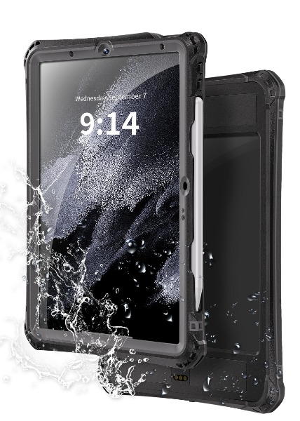 【耐衝撃・防塵防水】iPad Air 第4～5世代、11インチiPad Air(M2・M3)IP68ケース 二重リング付きフック式ストラップ・回転ハンドベルト付スタンド付属