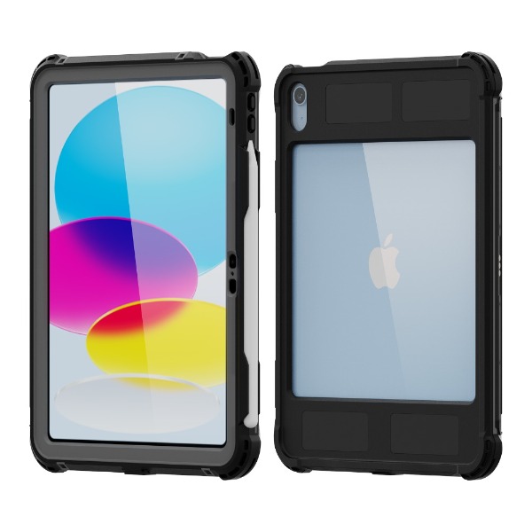 【耐衝撃・防塵防水】iPad A16/第10世代専用(11インチ)IP68ケース 回転ハンドベルト付スタンド付属