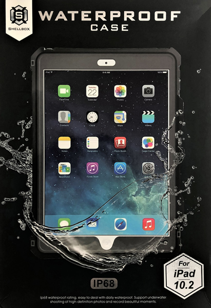 iPad第9、8、7世代（10.2インチ）対応IP68（防水・防塵）ケース/ペンホルダー、ストラップ付