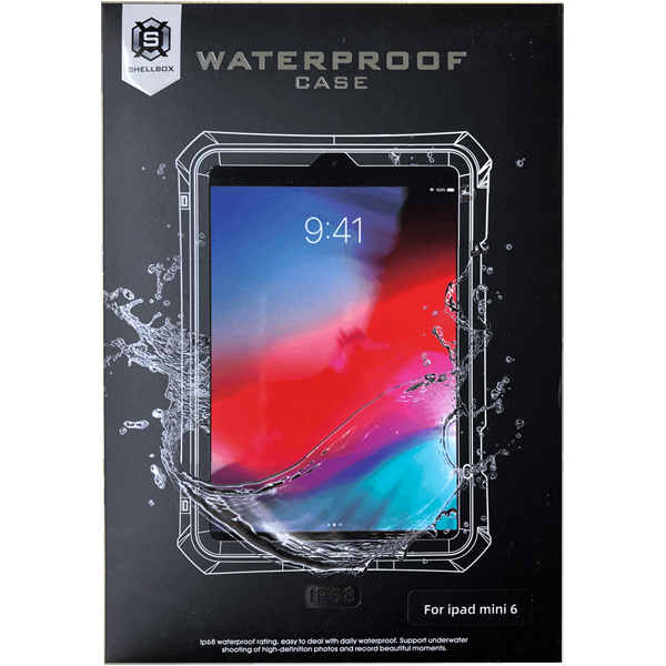 iPad mini 6対応IP68(防水・防塵)ケース/ペンホルダー(充電不可)、ストラップ付