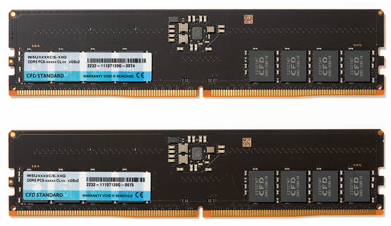 デスクトップPC用メモリ DDR5-5200 (PC5-31200) 32GB×2枚 (64GB) 相性保証 288pin CFD Standard W5U5200CS-32G