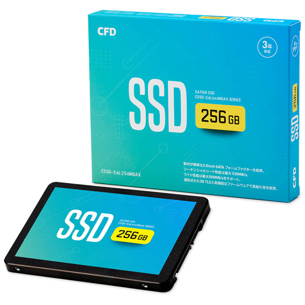 CFD MGAX シリーズ SATA接続 2.5型 SSD 256GB 3年保証 CSSD-S6L256MGAX