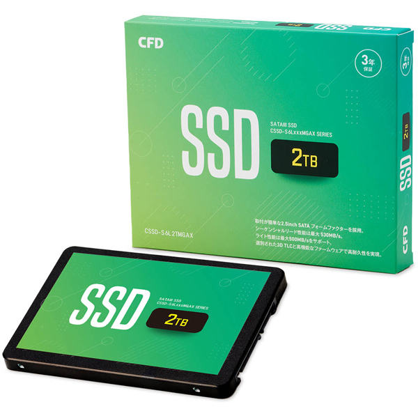 CFD MGAX シリーズ SATA接続 2.5型 SSD 2TB 3年保証 CSSD-S6L2TMGAX