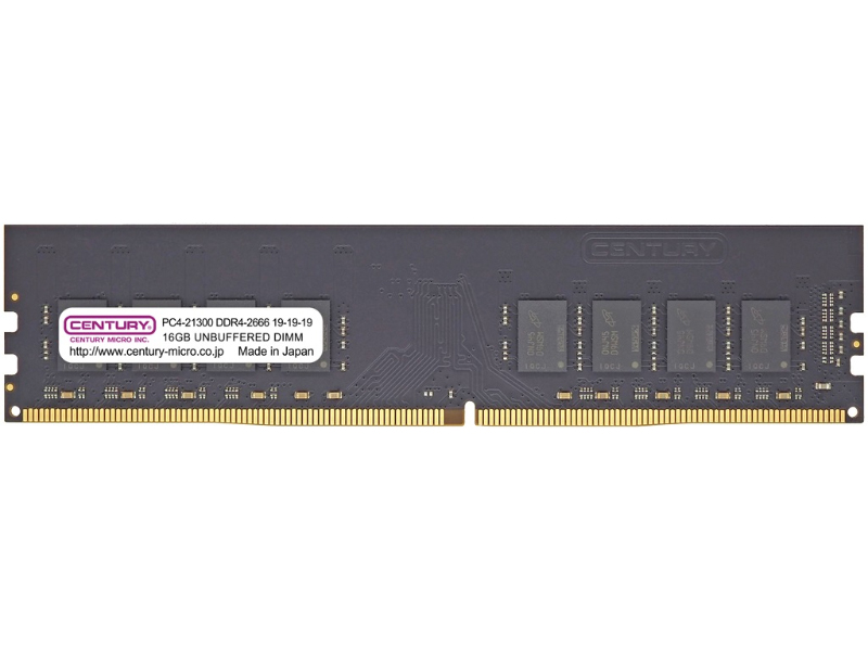 デスクトップ用 PC4-21300/DDR4-2666 288pin Unbuffered_Non-ECC_DIMM 2Rank 1.2v 16GB 日本製