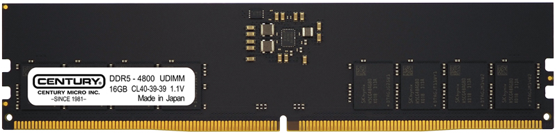 デスクトップ用 PC5-38400/DDR5-4800 288pin Unbuffered_Non-ECC_DIMM 1Rank 1.1v 16GB 日本製