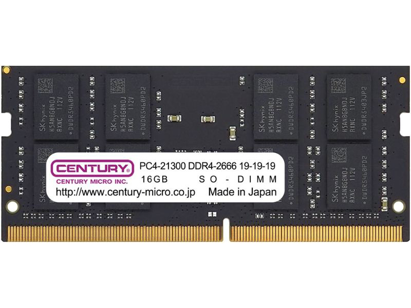 ノートPC用 PC4-21300/DDR4-2666 16GB 260pin Unbuffered_Non-ECC_SO-DIMM 1.2v 日本製 2rank