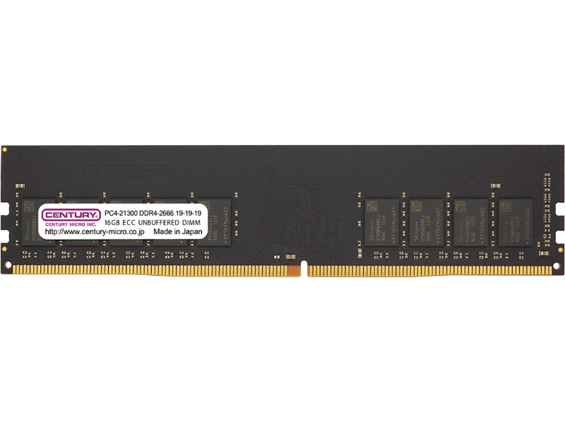 サーバー・ワークステーション用 PC4-21300/DDR4-2666 32GB kit(16GBx2) 288pin Unbuffered-ECC DIMM 1Rank 1.2v 日本製