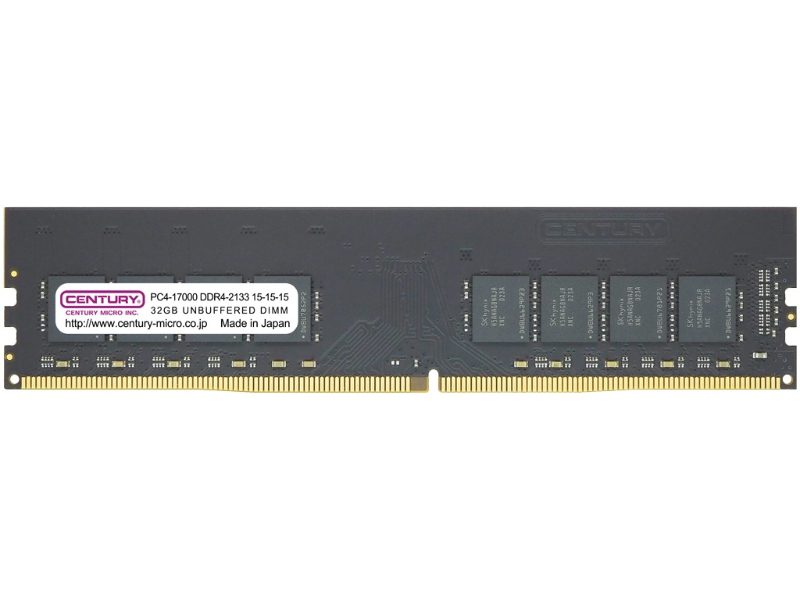 デスクトップ用 PC4-17000/DDR4-2133 288pin Unbuffered_Non-ECC_DIMM 2Rank 1.2v 32GB 日本製