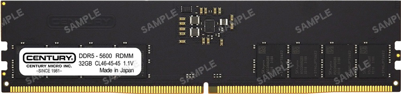 サーバー用 PC5-44800/DDR5-5600 288pin Registered_ECC_DIMM 2Rank x8 1.1v 32GB 日本製