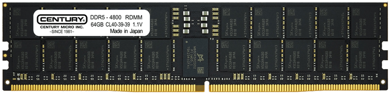 サーバー用 PC5-38400/DDR5-4800 288pin Registered_ECC_DIMM 2Rank x4 1.1v 64GB 日本製