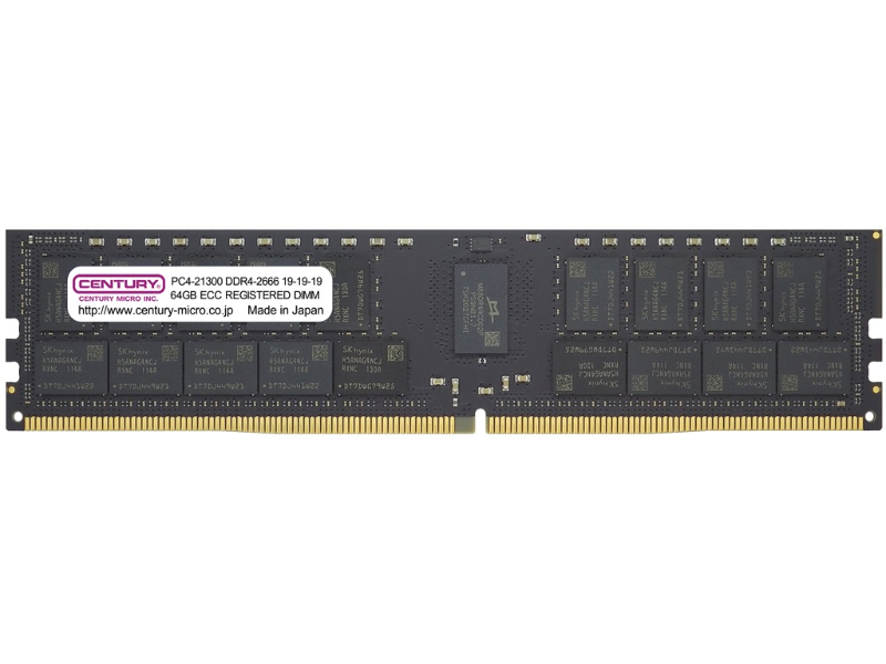 サーバー/ワークステーション用 PC4-21300/DDR4-2666 128GBキット（64GB×2枚組） 288pin Registered-ECC_DIMM 2Rank x4 1.2v 日本製