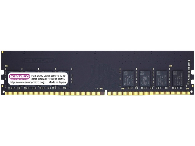 デスクトップ用 PC4-21300/DDR4-2666 8GB 288-pin Unbuffered DIMM 1Rank 1.2v 日本製