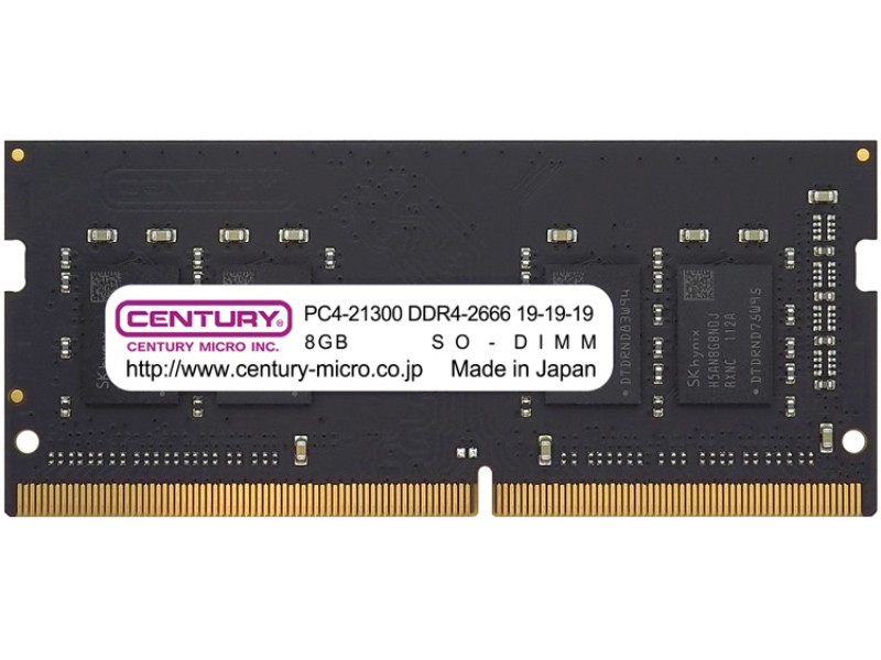 ノートPC用 PC4-21300/DDR4-2666 8GB 260pin Unbuffered_Non-ECC_SO-DIMM 1.2v 日本製 1rank