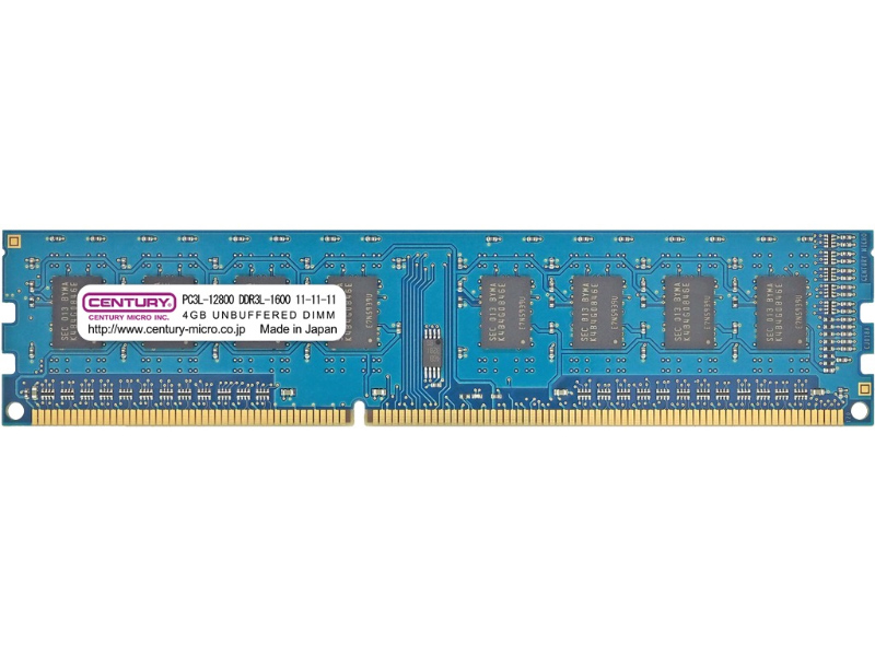 低電圧1.35V デスクトップ用 PC3-12800/DDR3-1600 4GB 240pin DIMM 日本製